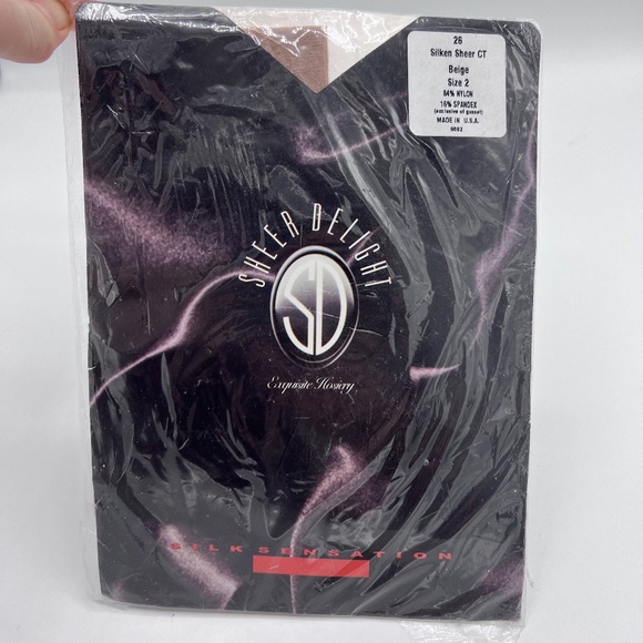 Pair of Sheer Delight Microfiber CT Opaque Tights Silken Sheer CT Beige Size 2 - Picture 3 of 8